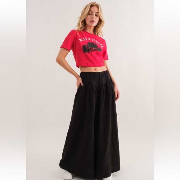 31 Gauze Shirring Detailed Wide Pants - Picture 6 of 6